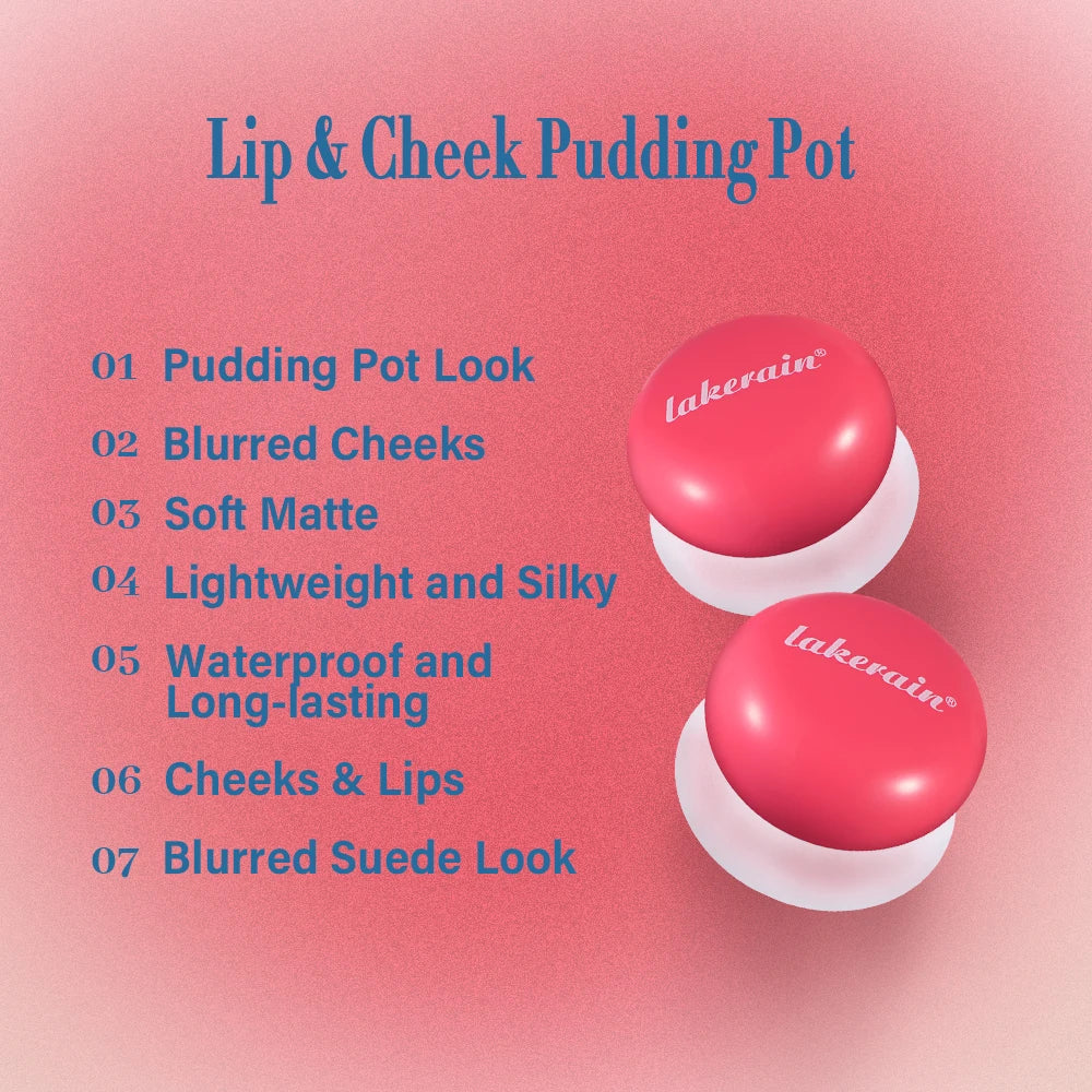 Blurry Pudding Pot Natural Lip & Cheek Blusher Waterproof High Color Matte Blurring Face Korean Makeup Multi-Use Soft Blush Oasis Select