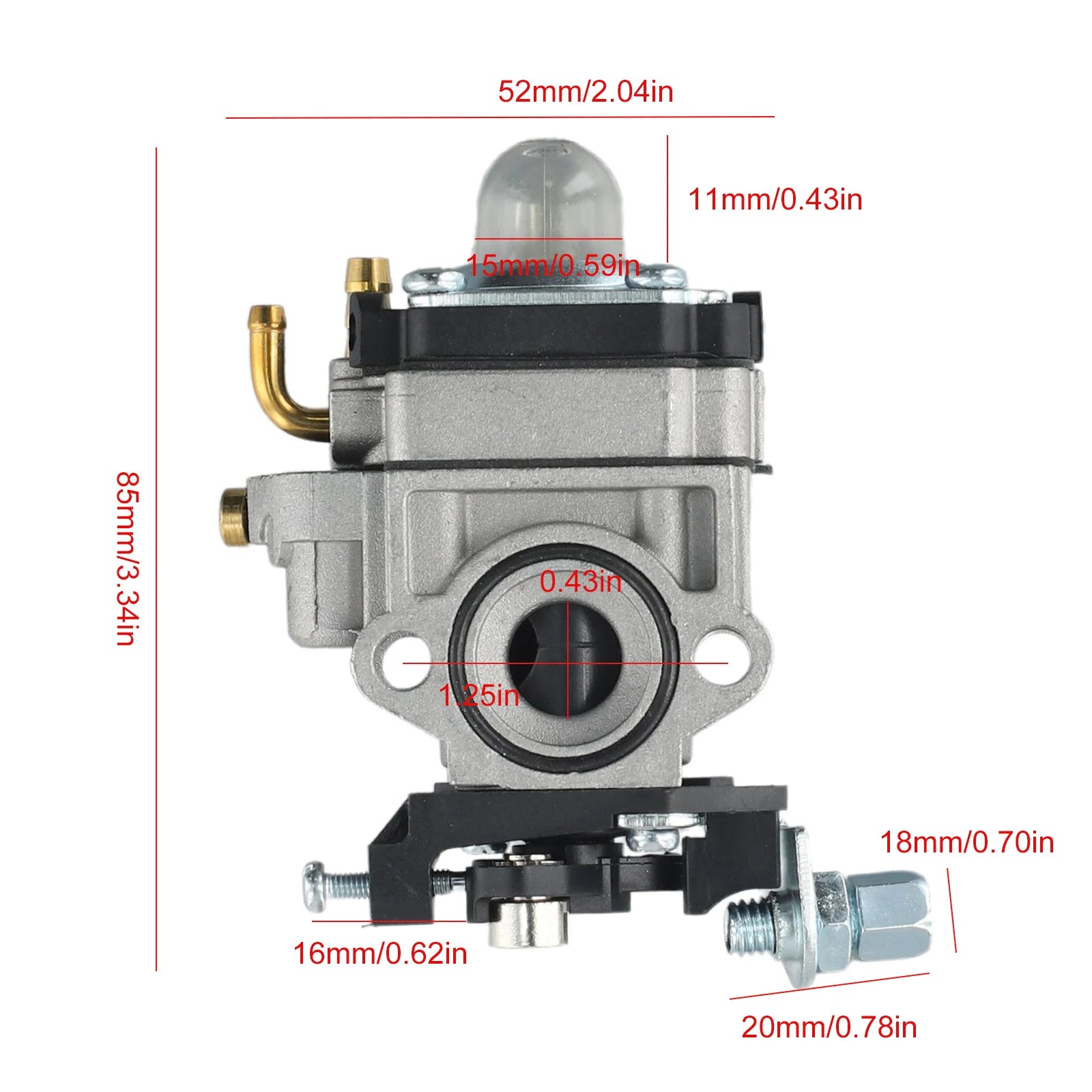 11mm Carburettor Carb Strimmer Hedge Trimmer Brush Cutter Chainsaw 22cc 26cc 33cc 34cc 36cc 2-stroke Carburetor Oasis Select