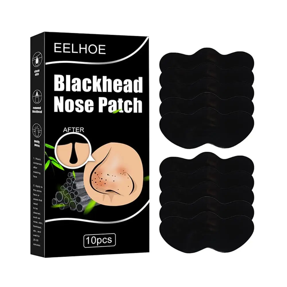 10pcs/Box Blackhead Remover Nose Strips Nasal Patch Deep Cleaning Shrink Pores Acne Treatment Nose Blackhead Mask Strip Skincare Oasis Select 10PCS
