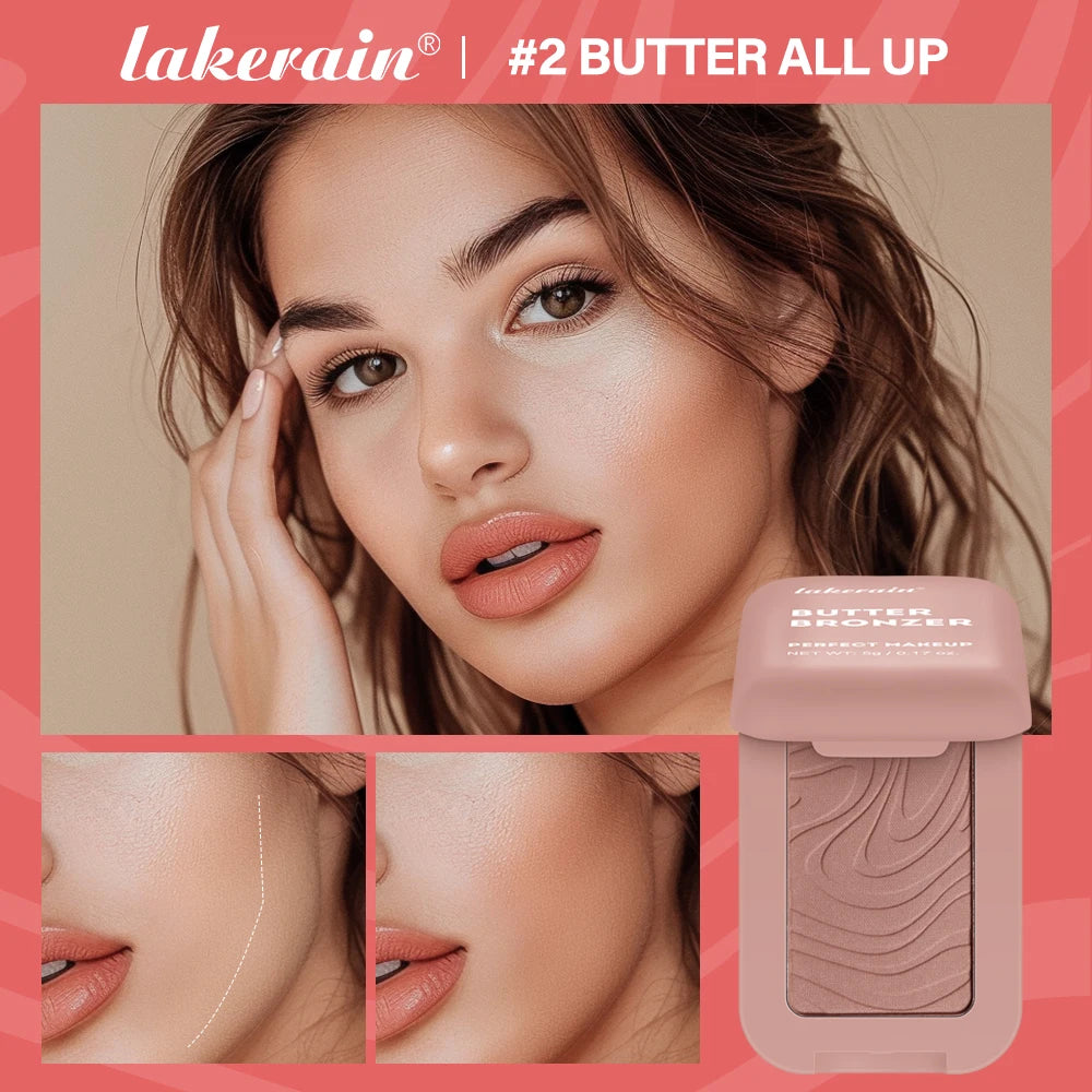 Lakerain Butter Bronzer Cream Women Waterproof Genteel Girl Nude Makeup Silky Shimmer Monochrome Blush Korean Face Cosmetics Oasis Select