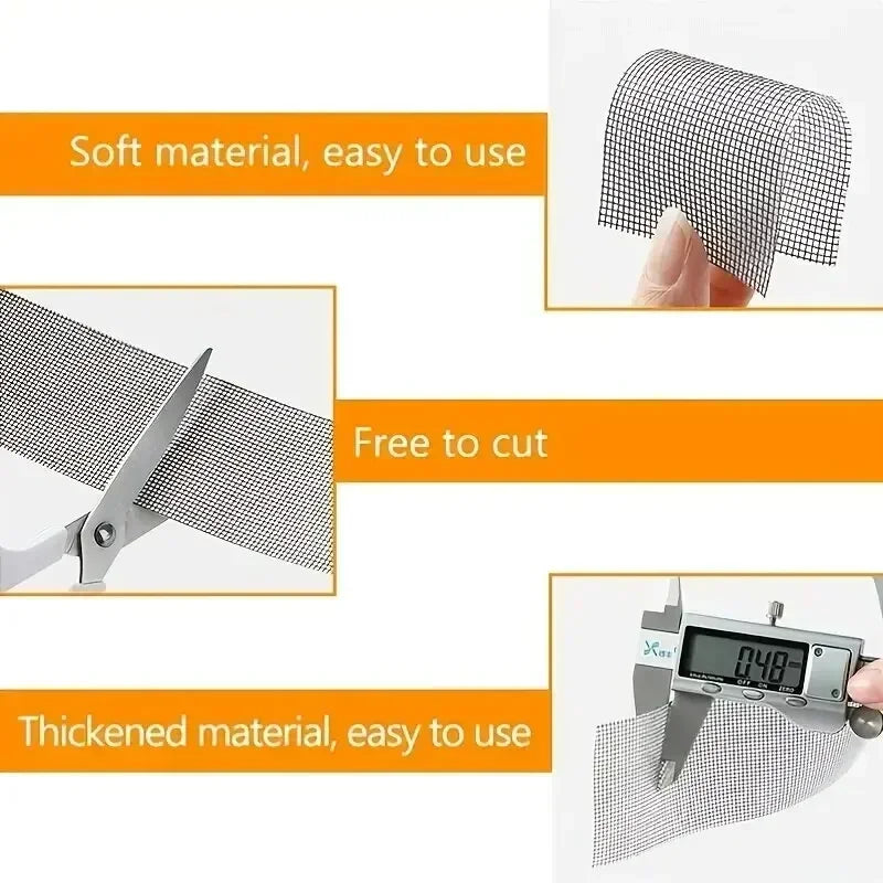 Waterproof Window Screen Repair Tape Window Fix Self-adhesive Net Patch Anti-Insect Mosquito Mesh Broken Hole Repair stick Oasis Select