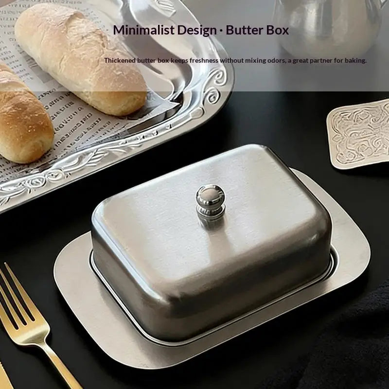 1pcs Butter Cheese Storage Box Butter Cutter Box With Lid And Knife Countertop Butter Keeper For Refrigerator Kitchen Oasis Select