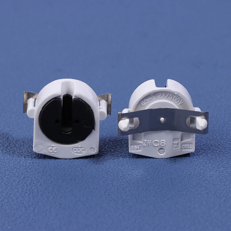 5Pcs T5 T8 Fluorescent Light Holder G5 G13 Base Non-Shunted Tombstone Lamp Socket AC 500V 2A for LED Fluorescent Tube Oasis Select