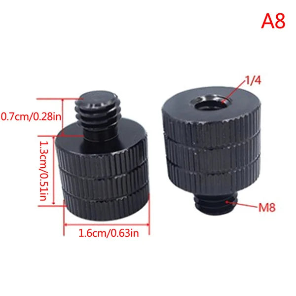 1/4 to M4 M5 M6 M8 M10 Conversion Screw 3/8" Male to Female Thread Screw Mount Adapter Standard for Projector Tripod Oasis Select A8