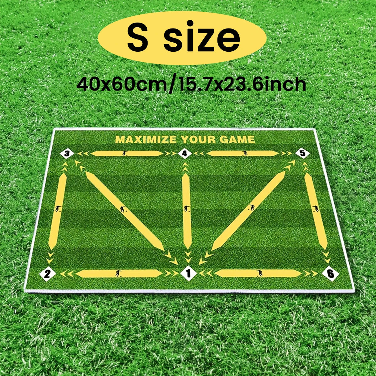 Soccer ball control training mat | Stable and silent rubber base | Digital Guidance Design | Improve ball sense, daily training Oasis Select Yellow 40x60cm