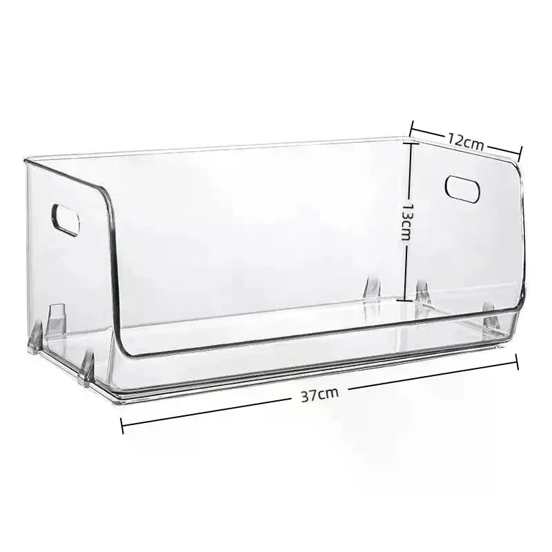 Clear Stackable Open-Front Plastic Storage Bins – 2-Pack
