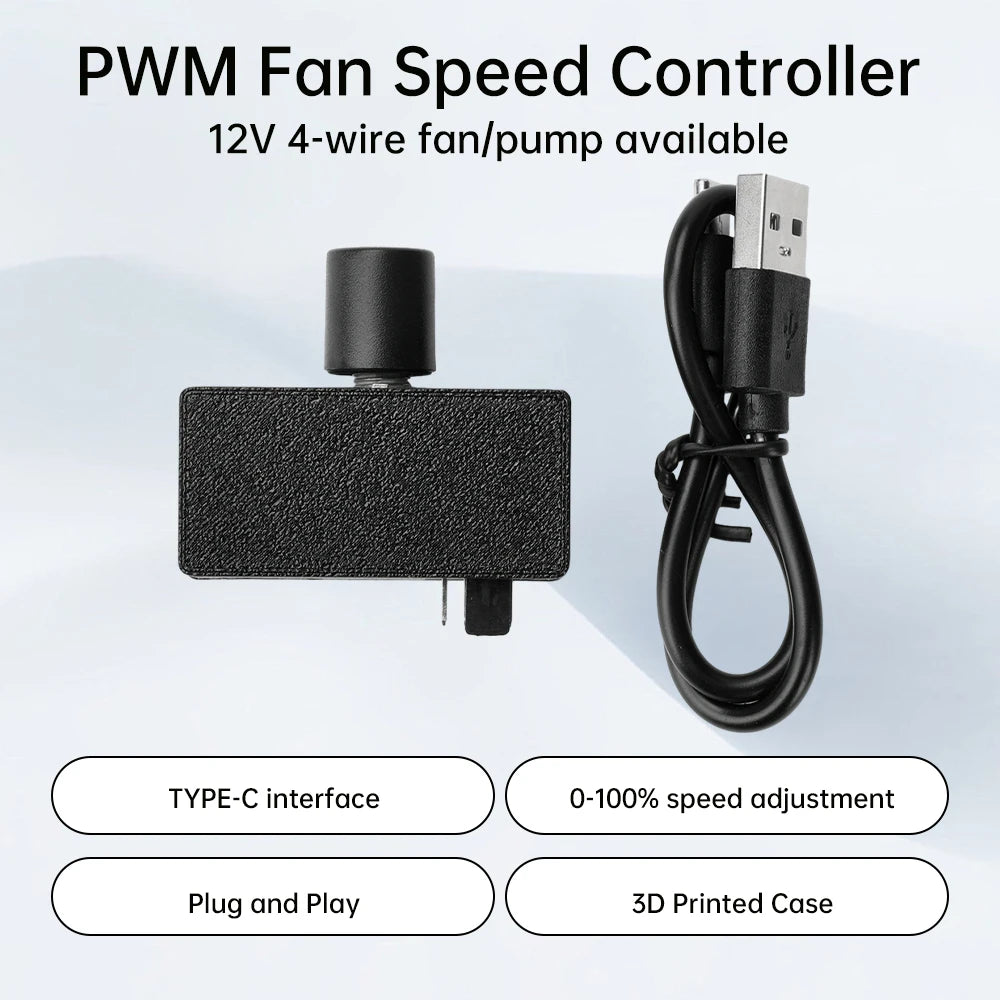 DC 12V Output Fan Speed Controller 4-Pin PWM Fan Governor Type-C USB Power Supply DIY Watercooling Cooler High Power Oasis Select