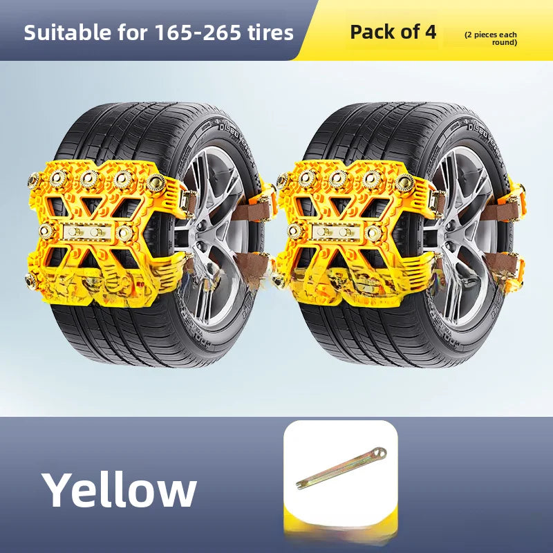 Car tire snow chains for sedans, SUVs, and off-road vehicles—TPU material that protects tires from damage, ice-breaking, and off Oasis Select 4PCS