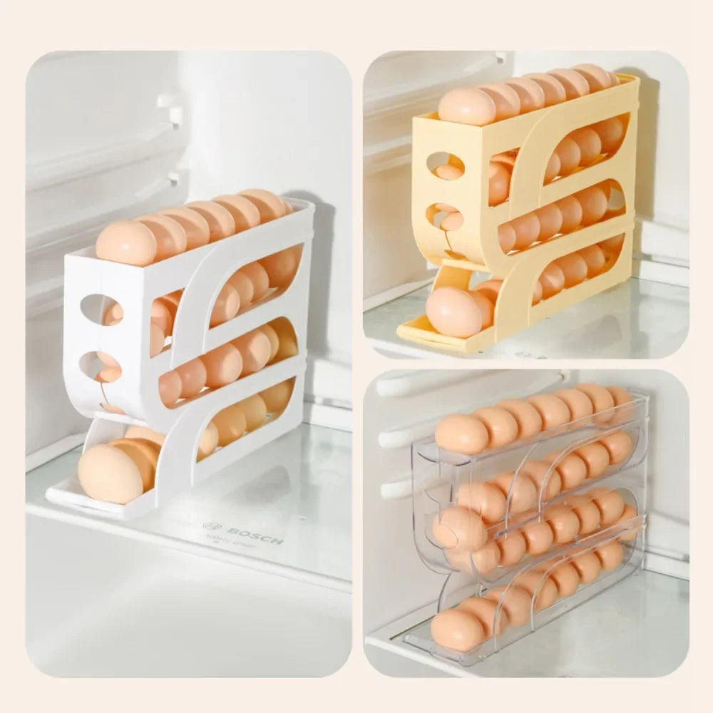 30-Egg Automatic Roller Fridge Egg Organizer Storage Box Egg Storage Organizer Oasis Select