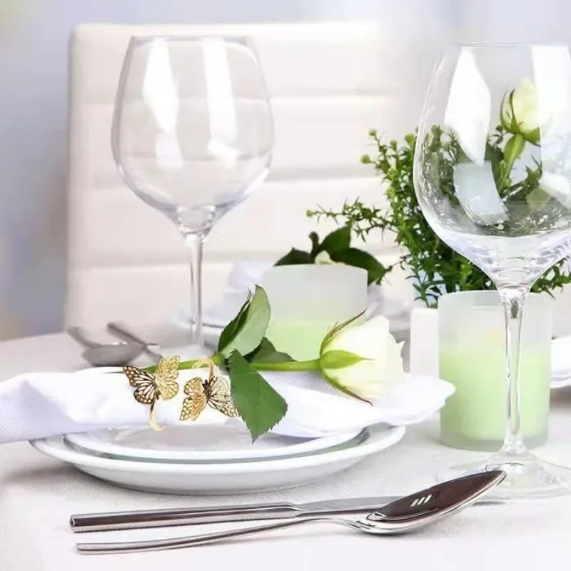 1-36PCS Butterfly Napkin Rings Wedding Table Decor Elegant Napkin Holders Creative Cloth Ring for Party Supplies Oasis Select