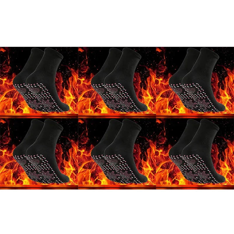 9/6/3/1Pairs Magnetic Socks Self Heating Therapy Magnetic Therapy Pain Relief Socks Woman Men Self-Heating Socks Oasis Select 6 pairs-black