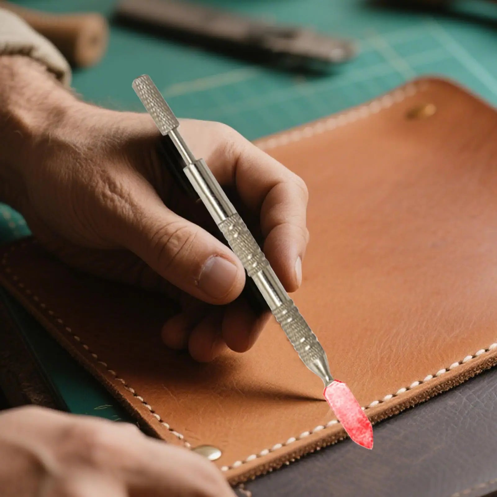 Leather Edge Oil Pen Double Head Leather Edge Paint Pen Multi-Function Printing Tool Handmade Belt Finisher For Men Women Oasis Select