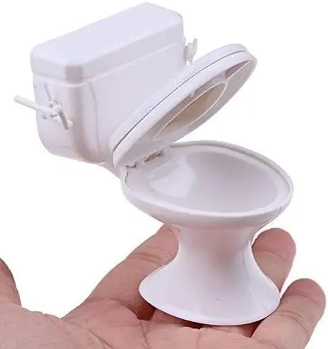 1:12 Scale Miniature White Toilet – Dollhouse Bathroom Furniture, Plastic Tiny Toilet For Fairy Garden Paths，Micro Landscapes Oasis Select