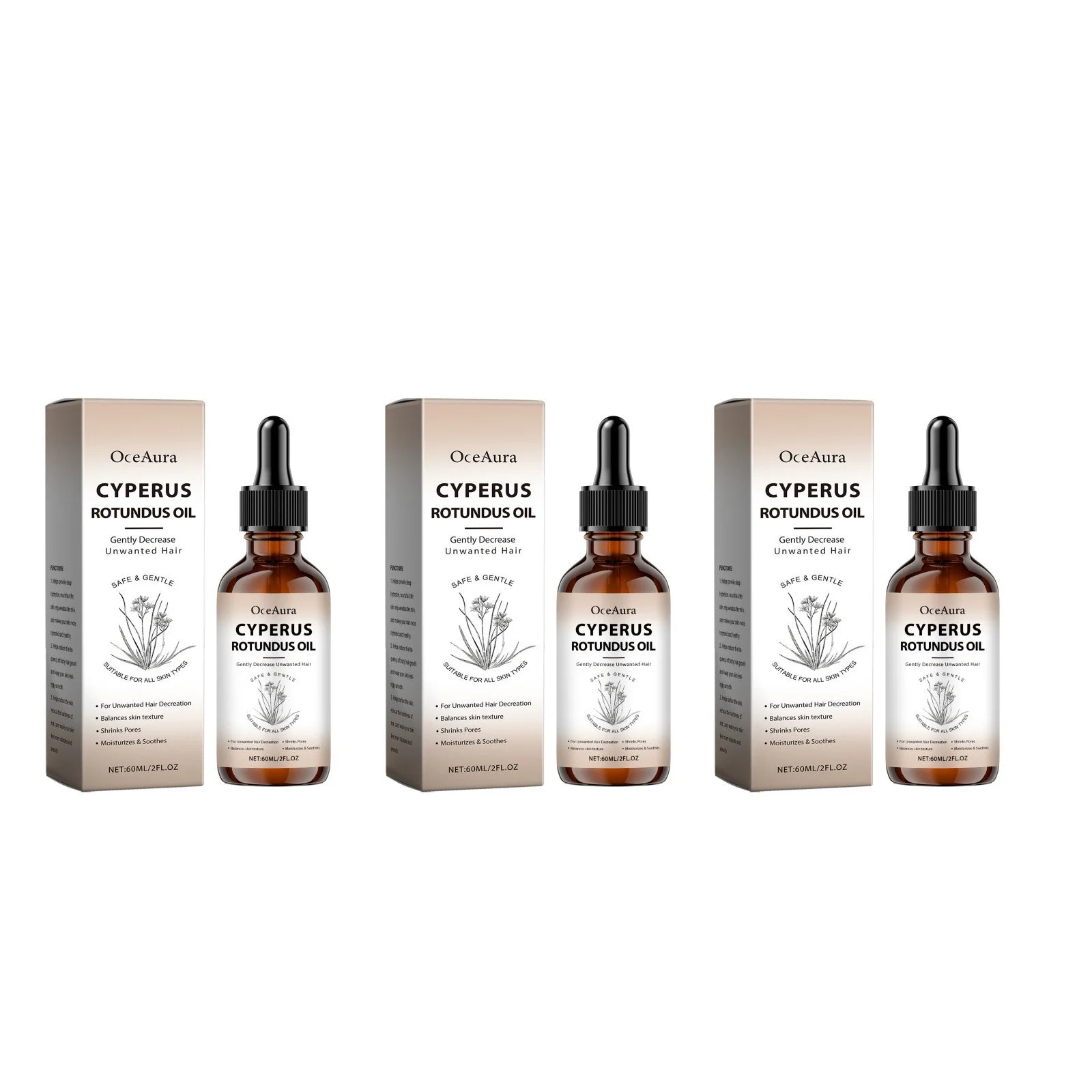 Cyperus Rotundus Hair Growth Inhibitor Oil – Natural 60ml Hair Growth Inhibitor Oil Oasis Select 180ml boxed