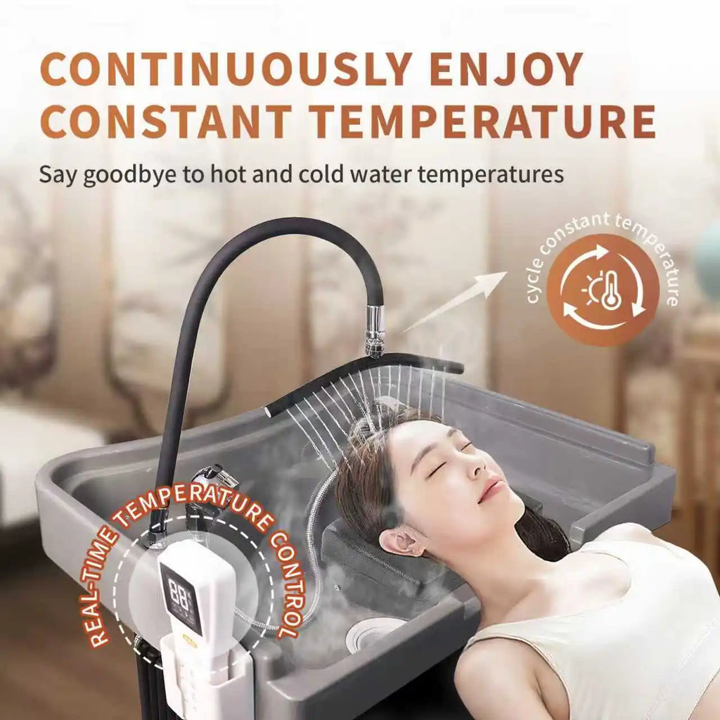 Salon Head Spa Water Frame Head Spa Shower with Water Pump & Heating Function - Shampoo Sink Faucet Kit for Scalp Care Essential Oasis Select