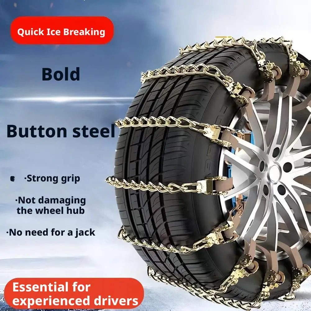 Manganese Steel Snow Chains for Car Truck SUV – 2/4pcs Anti-Skid