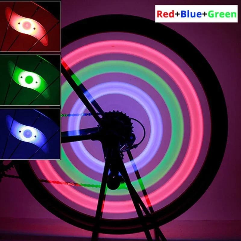 LED Bike Wheel Light 3 Mode Bike Wheel Spoke Light Waterproof Bike Safety Warning Tire Light Easy To Install Bicycle Accessories Oasis Select Red-Blue-Green