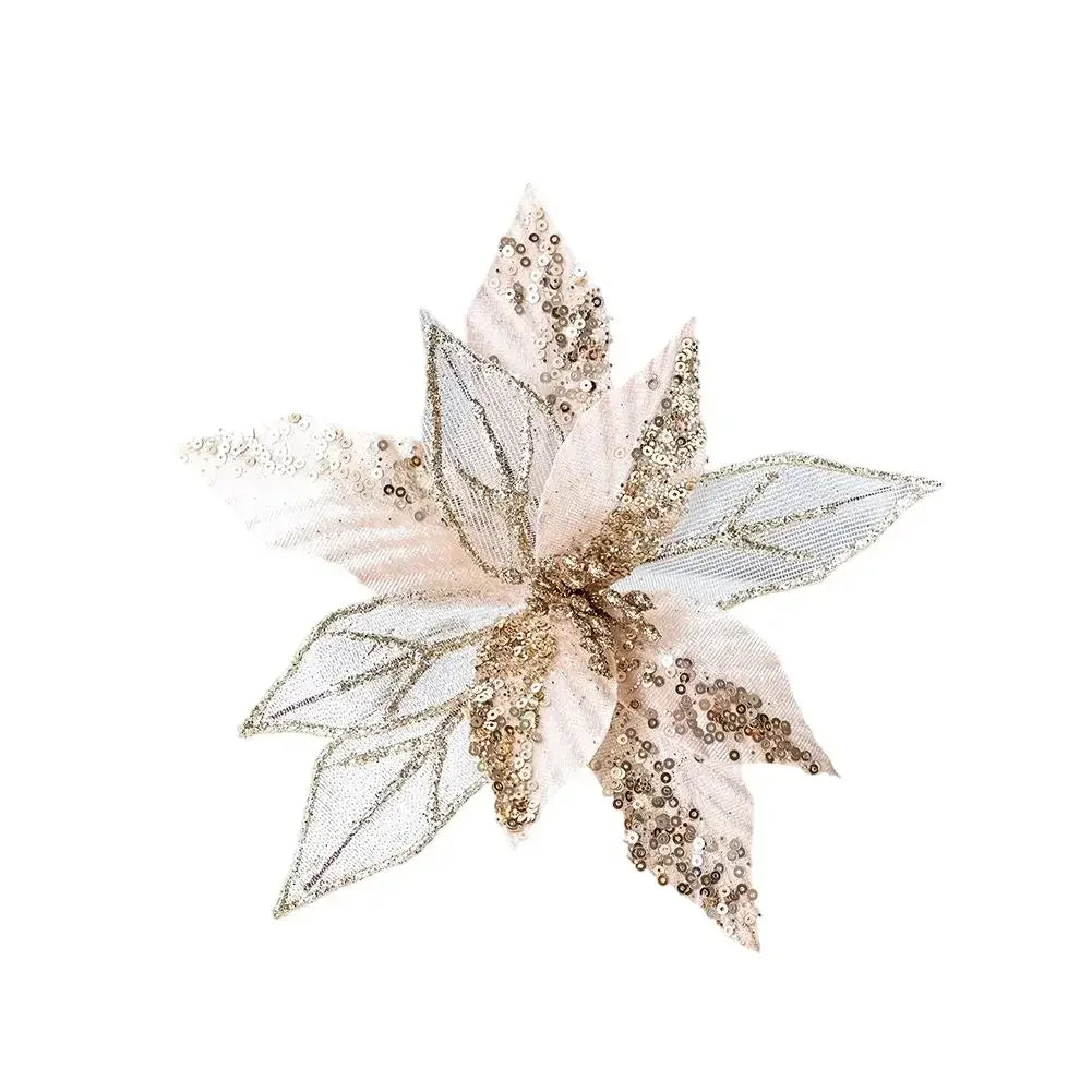 Wedding Centerpiece Flowers Christmas Flower Decor Quick Setup Convenience Seasonal Use Decoration 23 21cm For Christmas Trees Oasis Select light gold China Mainland