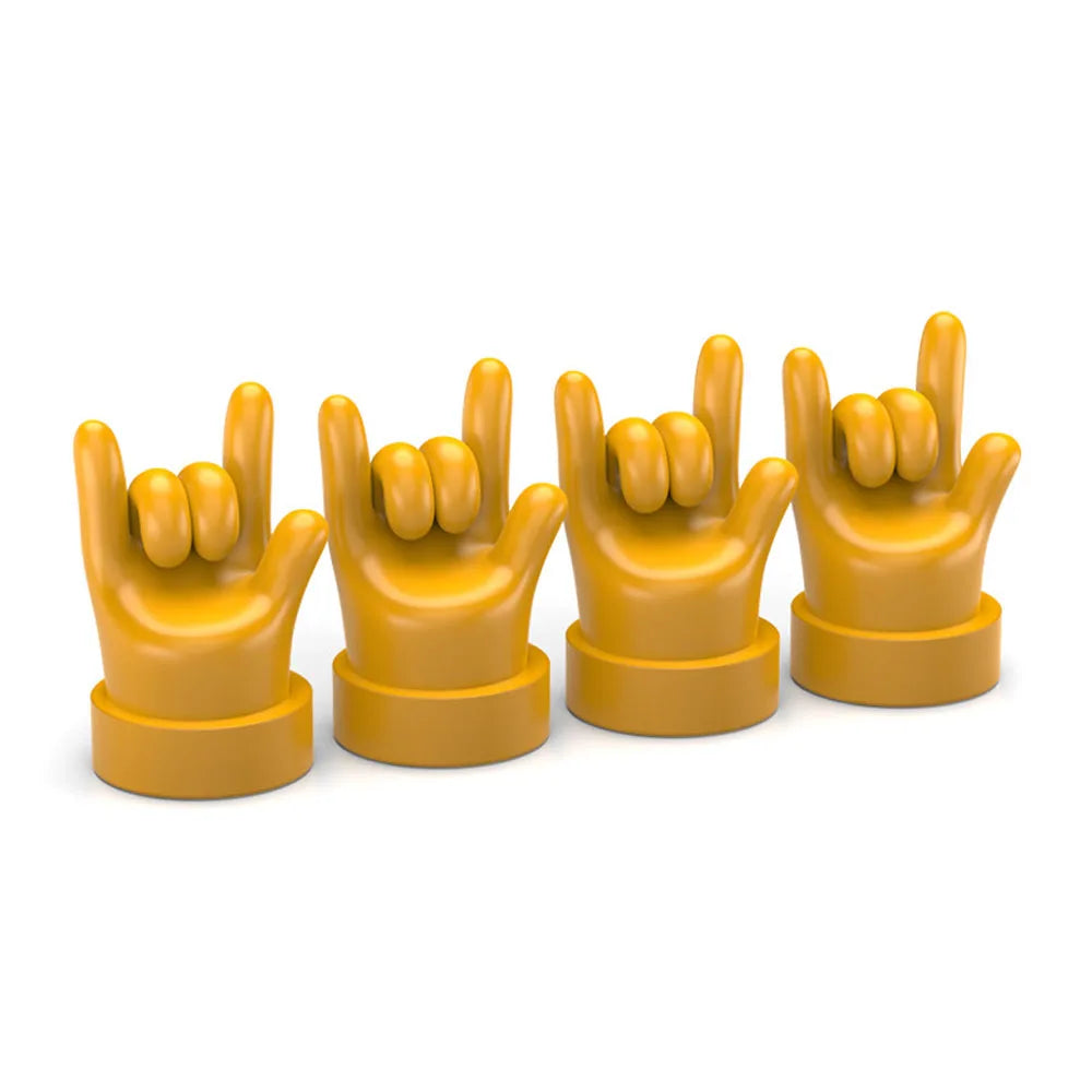 Gesture Tire Valve Stem Caps Covers, Funny Tire Air Caps Universal for Cars,Trucks, SUV, Motorcycles, Bike Oasis Select C-Yellow