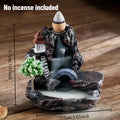 Mountain River Backflow Incense Burner Waterfall Incense Holder with Bridge & Pagoda Decor for Yoga Studio Home Aromatherapy Oasis Select 7.7x5.8x8.7cm