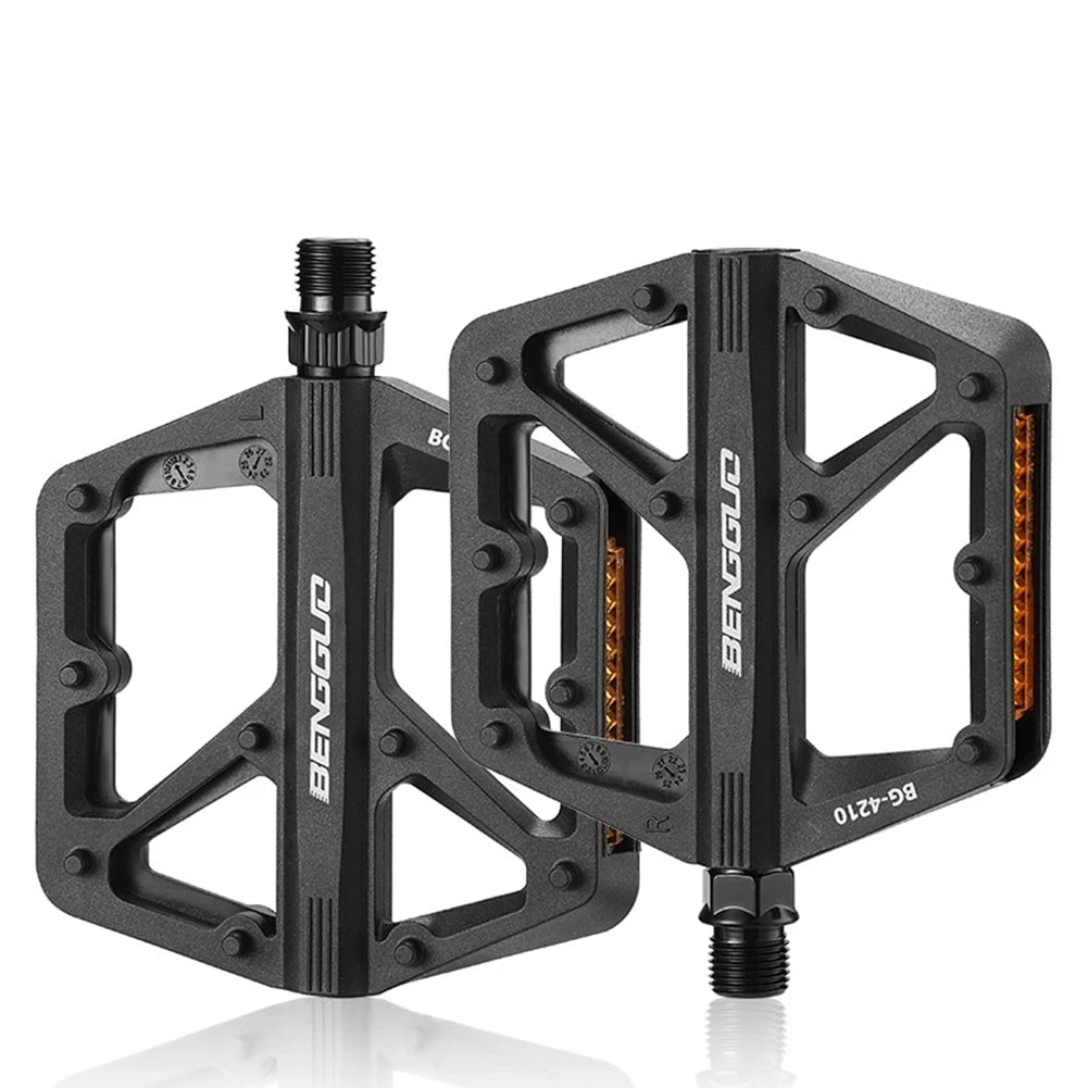 Ultralight Nylon Bike Pedals – Double DU Bearing & Reflector Bicycle Platform Pedals Oasis Select Black United States
