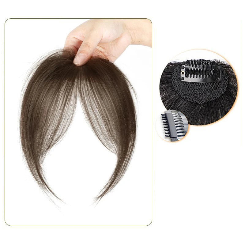 Middle Part Fake Bangs Fringe Synthetic Topper Hairpiece Clip-In Bang Extension Natural Invisible Clourse Hairpiece Women Oasis Select A4