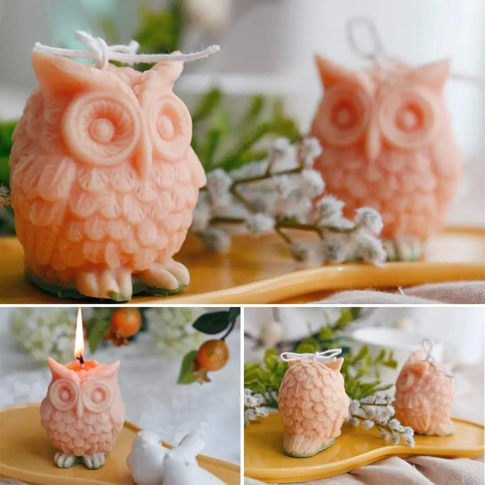For Fun 3D Owl Lamb Silicone Molds Sugar Flipping Chocolate Cake Mold DIY Aromatherapy Candle Gypsum Clay Resin Mold Decorat Oasis Select