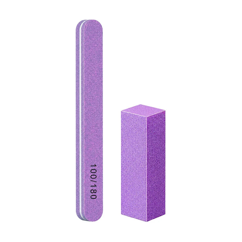 100/180 Grit Nail File & Buffer Block Set – Manicure Kit