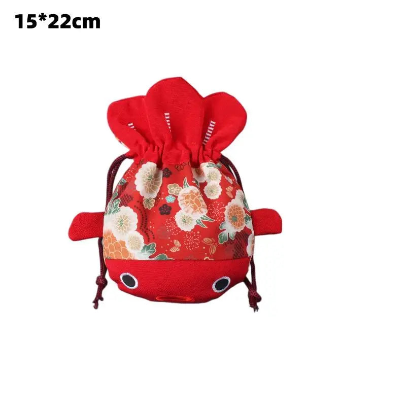 Goldfish Canvas Drawstring Bag – Lucky Tote for Women