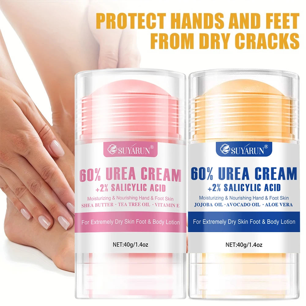 SUYARUN 60% Urea+ 2% Salicylic Acid Foot Cream Stick - Moisturizing, Cracked Heel Repair, Deep Hydration for Dry Feet. Oasis Select