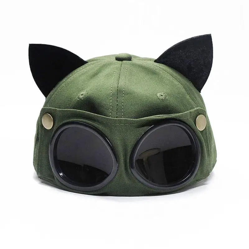 Gorras Embroidered Cat Ear Baseball Cap Women очки солнцезащитные женск 모자 UV Protection Summer Sunhat zomer pet dames Oasis Select military green one size