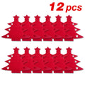12pcs, Christmas Tree Placemats, Felt Fork and Spoon Bag Set, Suitable for Christmas and Other Holiday Party Table Decoration Oasis Select 12pcs RED L