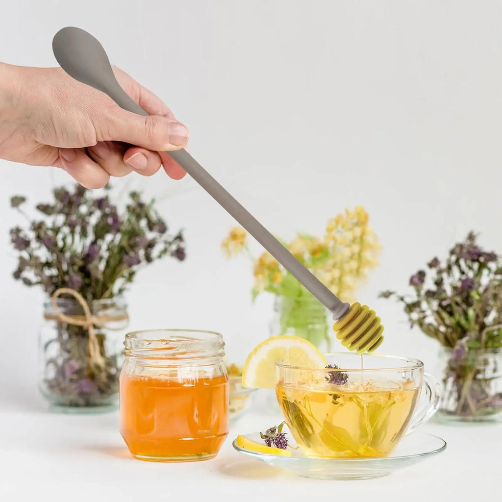 1PC Honey Stirrer Kitchen Honey Dispensing Spoon Non-Drip Jam Mixing Stirrer for Kitchen Baking Cooking Restaurant Jam Syrup Oasis Select