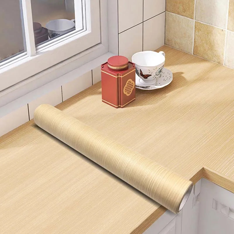 Wood Grain Peel & Stick Wall Film – Waterproof Cabinet Sticker