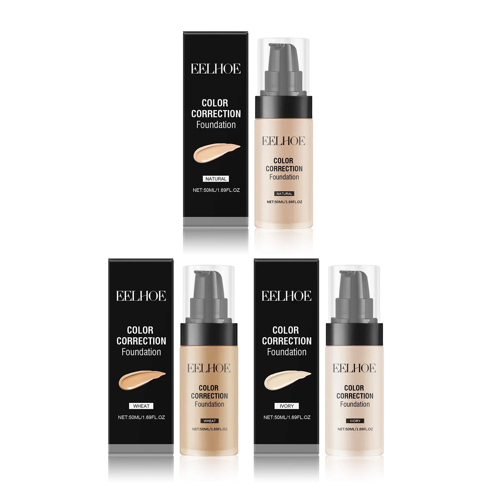 EELHOE Full Coverage Liquid Foundation Concealer – Oil Control Liquid Foundation Oasis Select All