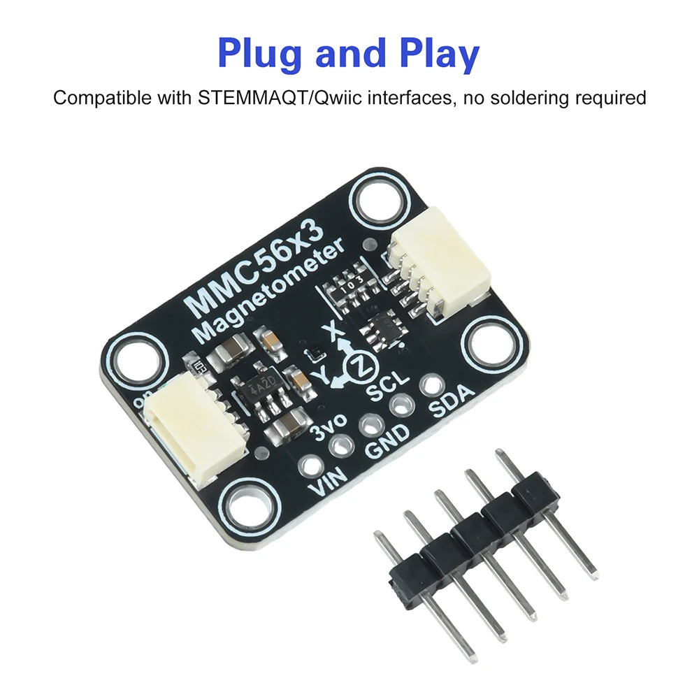 High-Precision MMC5603 Three-Axis Magnetometer Module Compatible With Stemma Qt/Qwiic Interface Blackboard Oasis Select