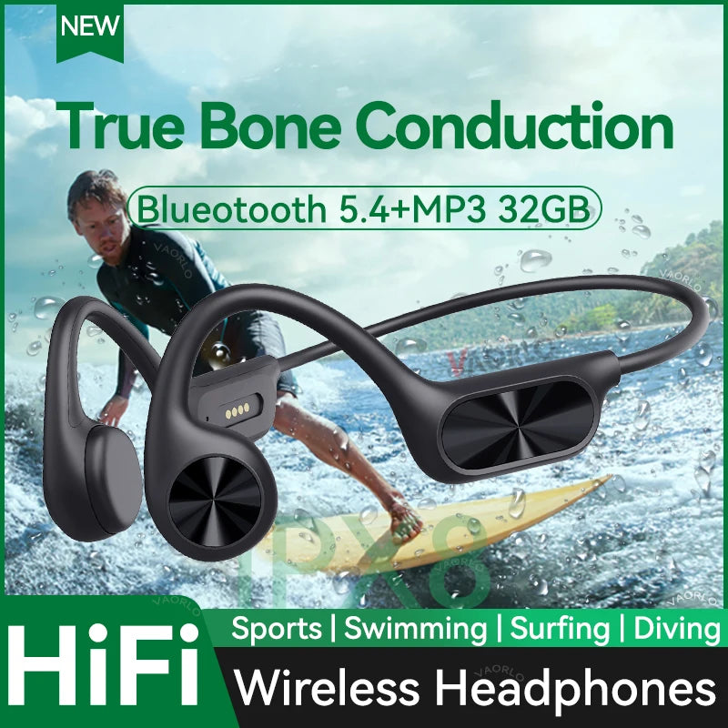 Bone Conduction Wireless Headphone IPX8 Waterproof Swimming Headset Bluetooth 5.4 32GB RAM MP3 Player HIFI Music Sports Earphone Oasis Select