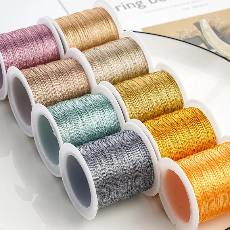 0.4mm 50m Crafts Nylon Cord For Jewelry Making Beading Braided Nylon Satin String for Bracelets Rattail Trim Chinese Knot Oasis Select