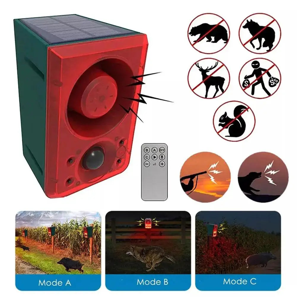 Solar Motion Sensor Animal Repeller Infrared Induction Anti-Wild Boar Dog Drive Professional Alarm Light Waterproof Outdoor Oasis Select