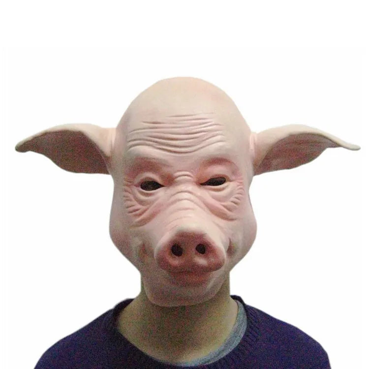 Halloween Scary Saw Pig Head Mask Cosplay Party Horrible Animal Masks Full Face Latex Mask Halloween Party Decoration Latex Prop Oasis Select A