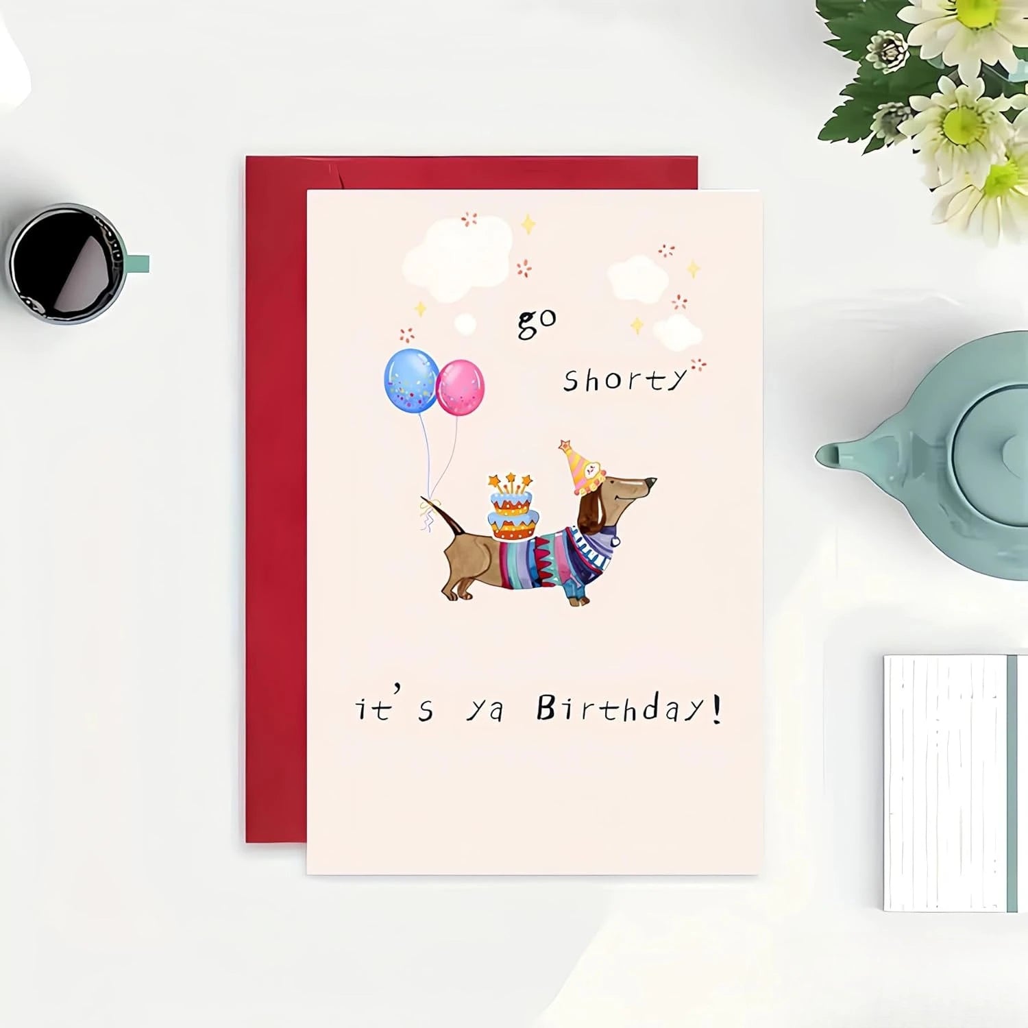 Funny Birthday Card Dachshund Weenie Dog Gifts for Dog Birthday Him Her Cute Wiener Dog Gift for Pet Lovers Owners Oasis Select