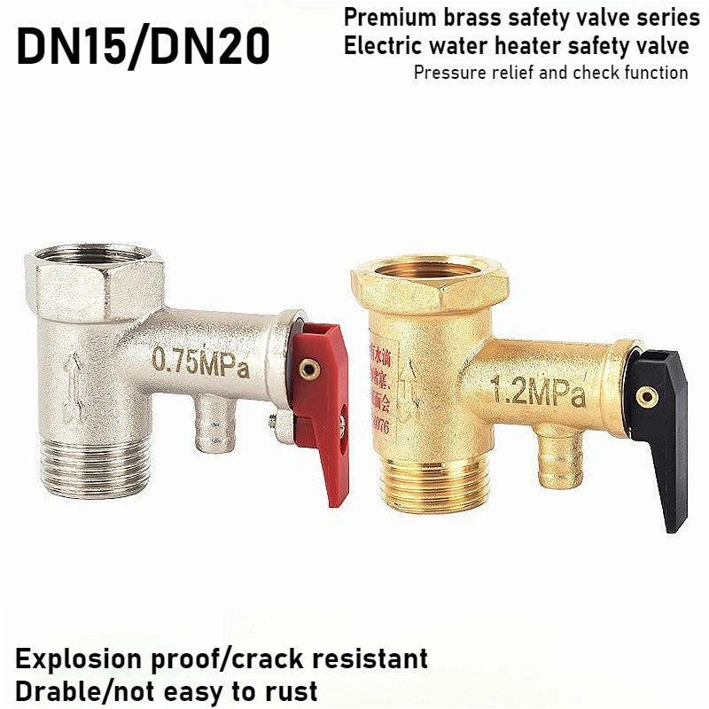 Durable Brass Safety Valve, Adjustable Pressure Relief Valve Protects Enclosed Water Systems From Overpressure Exhaust Fittings Oasis Select