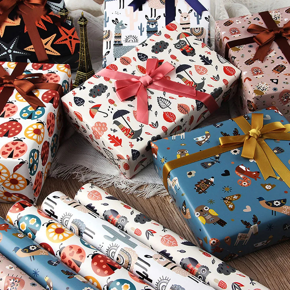 50*70cm Cute Cartoon Toys Birthday Gift Wrapping Paper Birthday Gift Box Packaging Paper DIY Craft Party Decoration Paper Oasis Select
