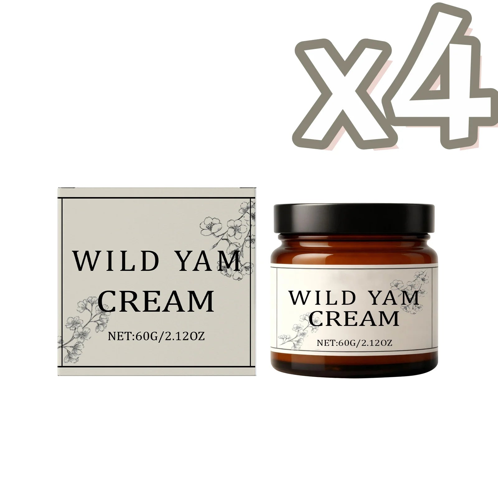 Wild Yam Cream Help Hormone Balance Soothing Menopause Stress Reduce Hot Flashes Women Body Balance Support Body Relief Creams Oasis Select 60g Boxed x 4