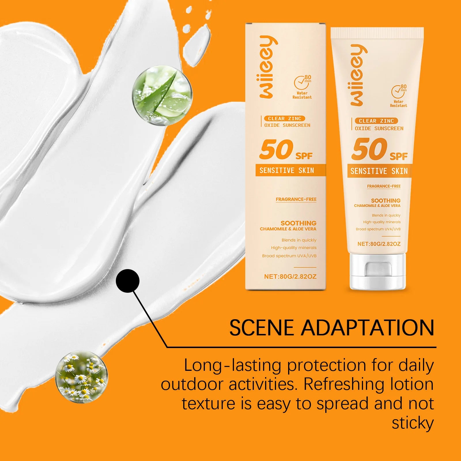 SPF 50+ Children Mild Sunscreen Cream Not Irritating Prevent UVA/UVB Sunburn Refresh Moisturize Nourish Children Sunscreen Cream Oasis Select