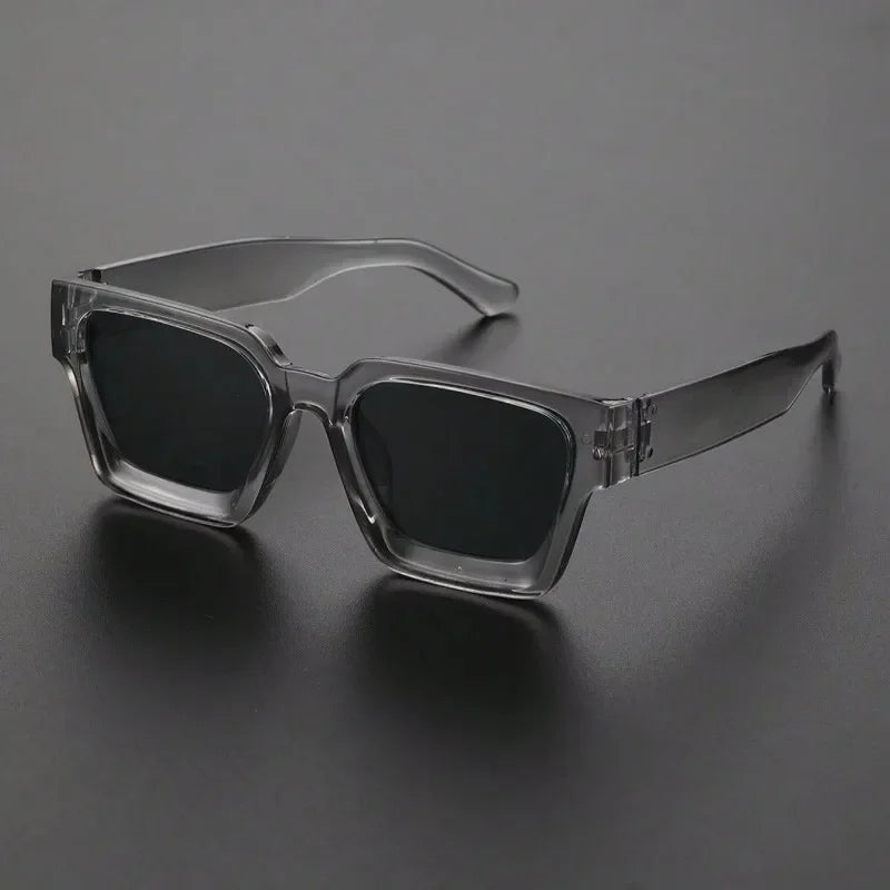 1PC Unisex Plastic Fashion Square Frame Sunglasses For Street Photography And Beach Trips Driving Accessories Oasis Select grey