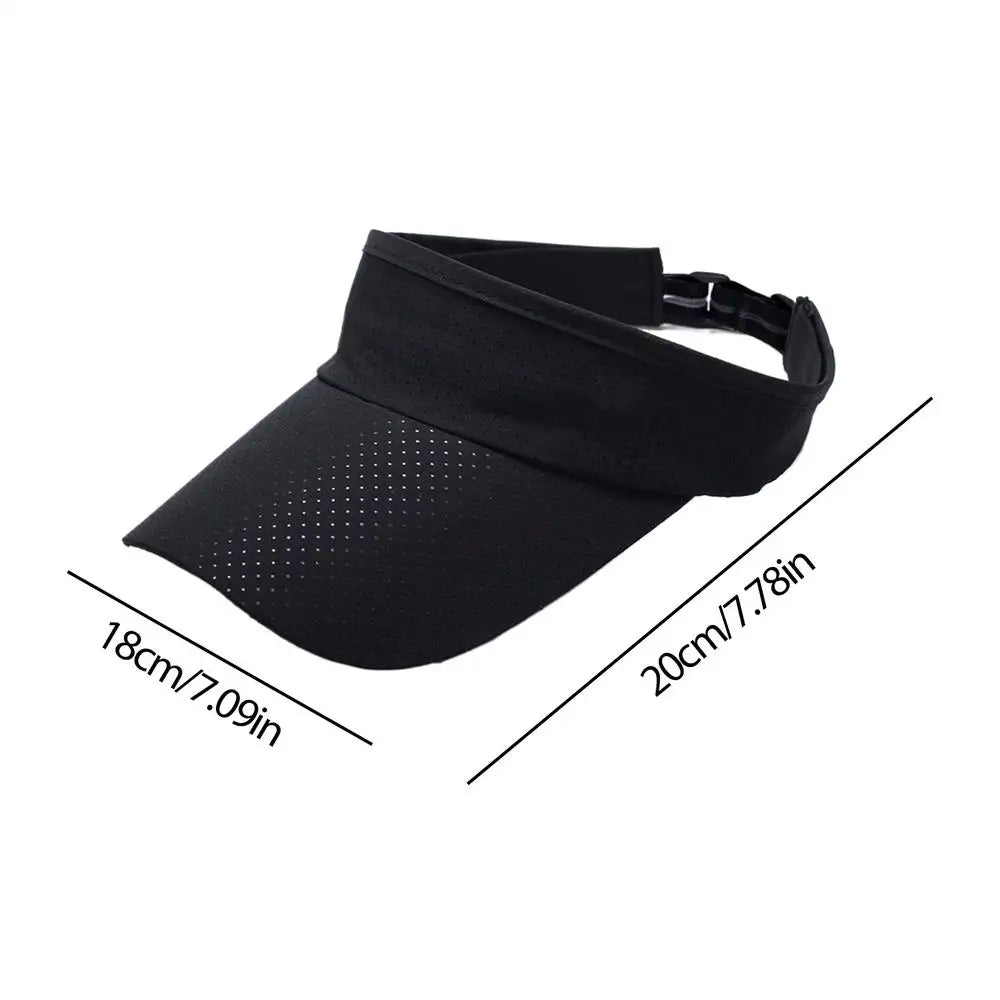 Sun Hats Men Women Cotton Adjustable Visor UV Protection Top Empty Solid Sport Tennis Golf Running Sunscreen Baseball Caps Oasis Select Black