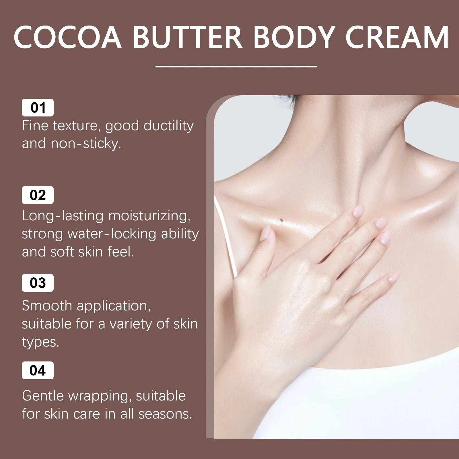 Cocoa Butter Body Lotion Intense Moisturizing Nourishing Cream Smooth Soft Skin Brightening Non-Greasy Winter Skin Care Oasis Select