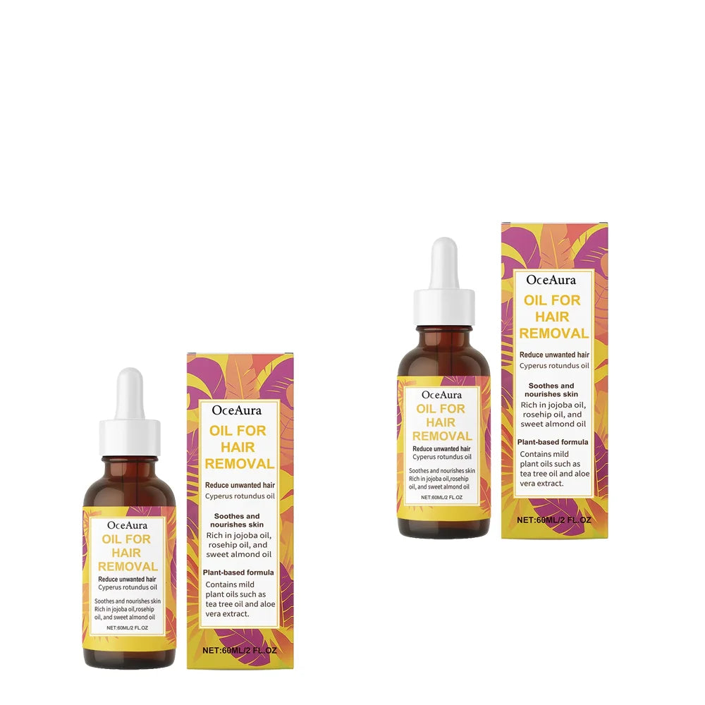 60ml Cyperus Rotundus Oil Gentle Hair Reducing Armpit Legs Arms Body Hair Inhibitor Moisturizing Smooth Skin Hair Removal Serum Oasis Select 2pcs