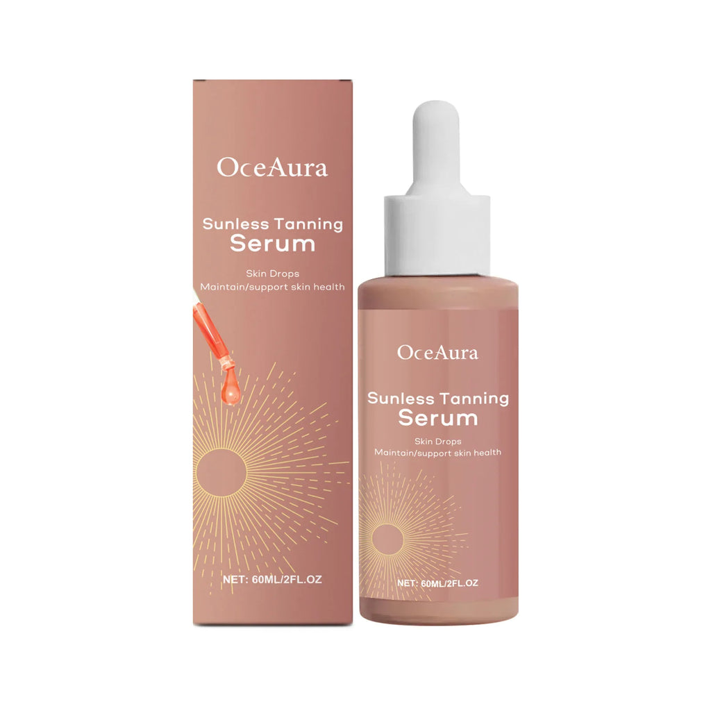 OceAura Herbal Self Tanner Serum – Natural Bronzer Drops Self Tanning Serum Oasis Select 60ml boxed